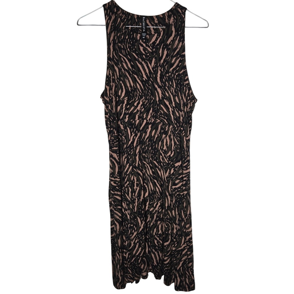 Athleta Santorini Thera Printed Dress Medium Tall Stretch Vacation Beach Travel